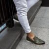 Green Tally Leather Loafers