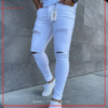 L117 Ripped Skinny Jeans – White