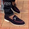 Navy Blue Daze Suede Leather Loafers