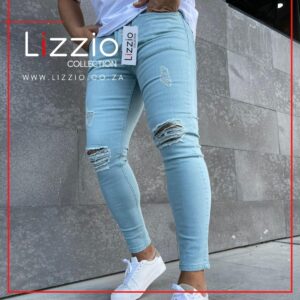 L123 Ripped Skinny Jeans - Light Blue