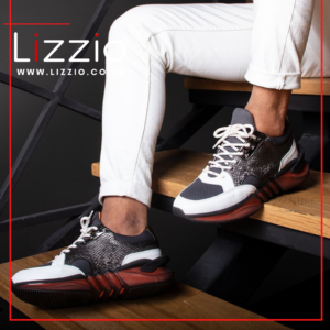White Grey Hit Men Leather Sneakers