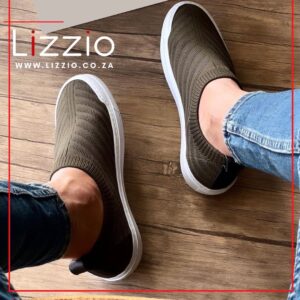 Lizzio Slip-On Knit Sneakers - Olive Green