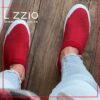 Lizzio Slip-On Knit Sneakers – Red