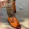 Tan Saturn Double Buckle Leather Loafer