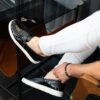 Black Zone Patent Croco Leather Loafers
