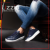 Navy Blue Rebel Leather Sneakers
