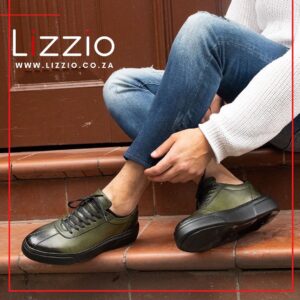 Olive Green Trend Leather Sneakers