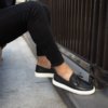 Black Tassel Leather Loafers