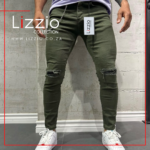 L137 Ripped Skinny Stretch Jeans - Green