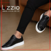 Black Stitch Leather Sneakers