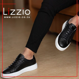Black Stitch Leather Sneakers