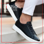 Black Waze Leather Men Sneakers